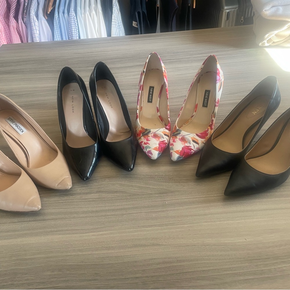 Elegant Black and Floral Women's Pumps - Ralph Lauren etc.